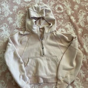 Lululemon cropped half zip in light pink